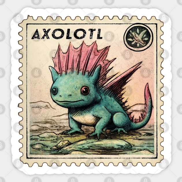 Axolotl Stamp Sticker by nonbeenarydesigns